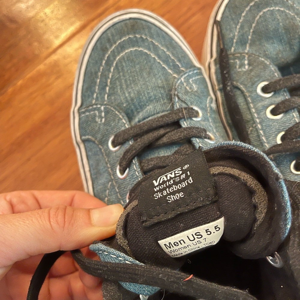 Vans Blue Denim High-Top Sneakers - Picture 5 of 5